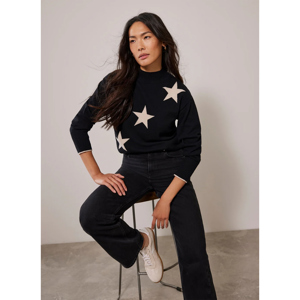 Mint Velvet Black Star Motif Jumper